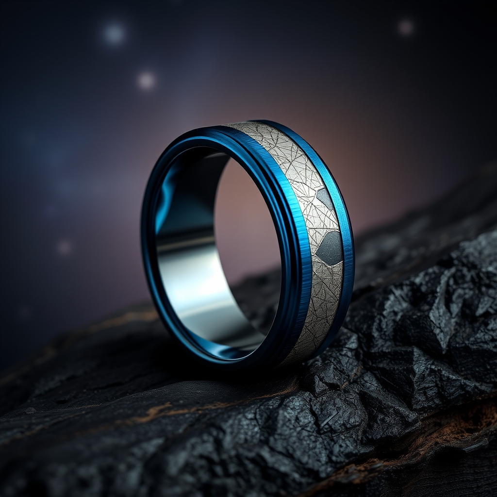 The Ethereal Marriage of Earth and Sky: Exploring the Mystique of Meteorite Inlay and Titanium Jewelry