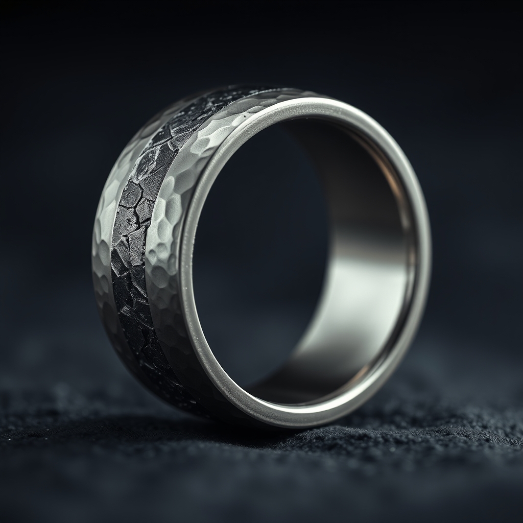 The Celestial Craft: How Hammered Titanium and Gibeon Meteorite Are Redefining Exotic Inlay Bands