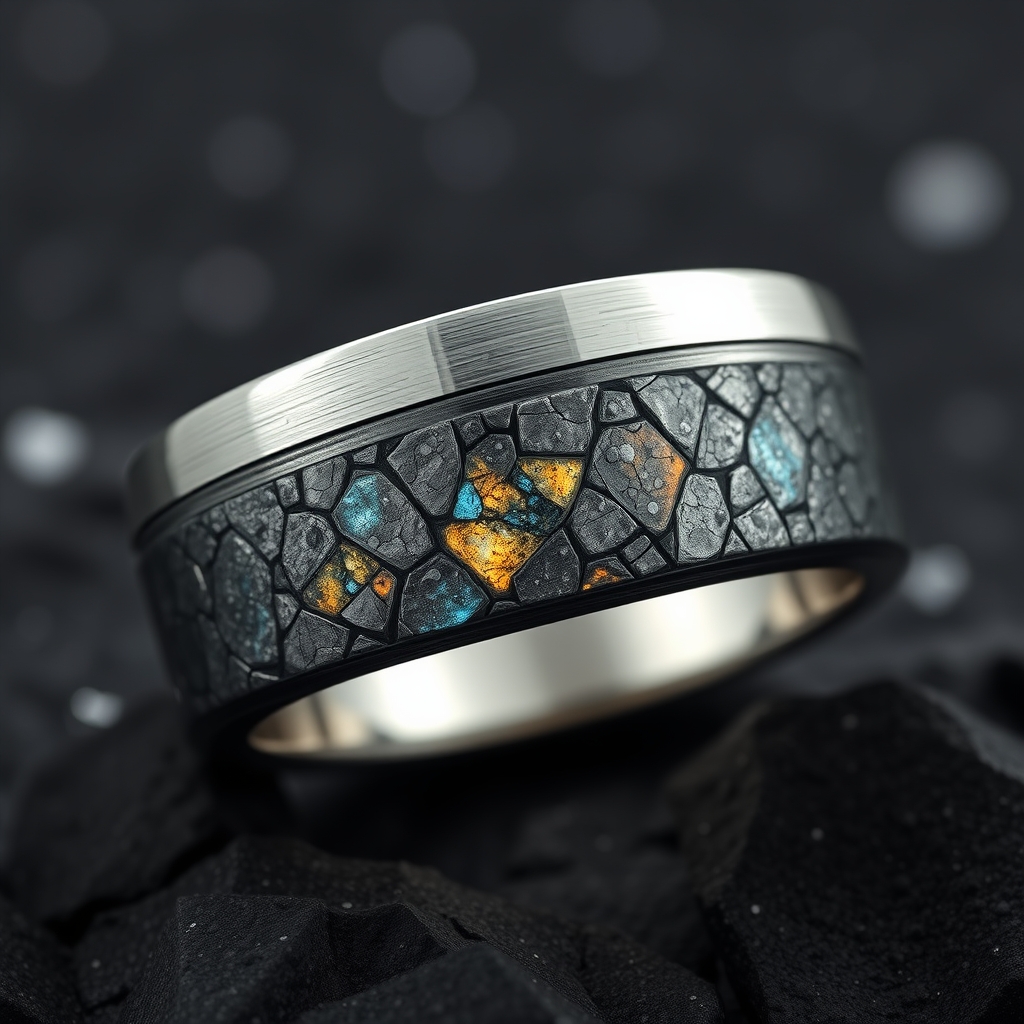 Celestial Craftsmanship: The Timeless Fusion of Titanium and Meteorite Jewelry