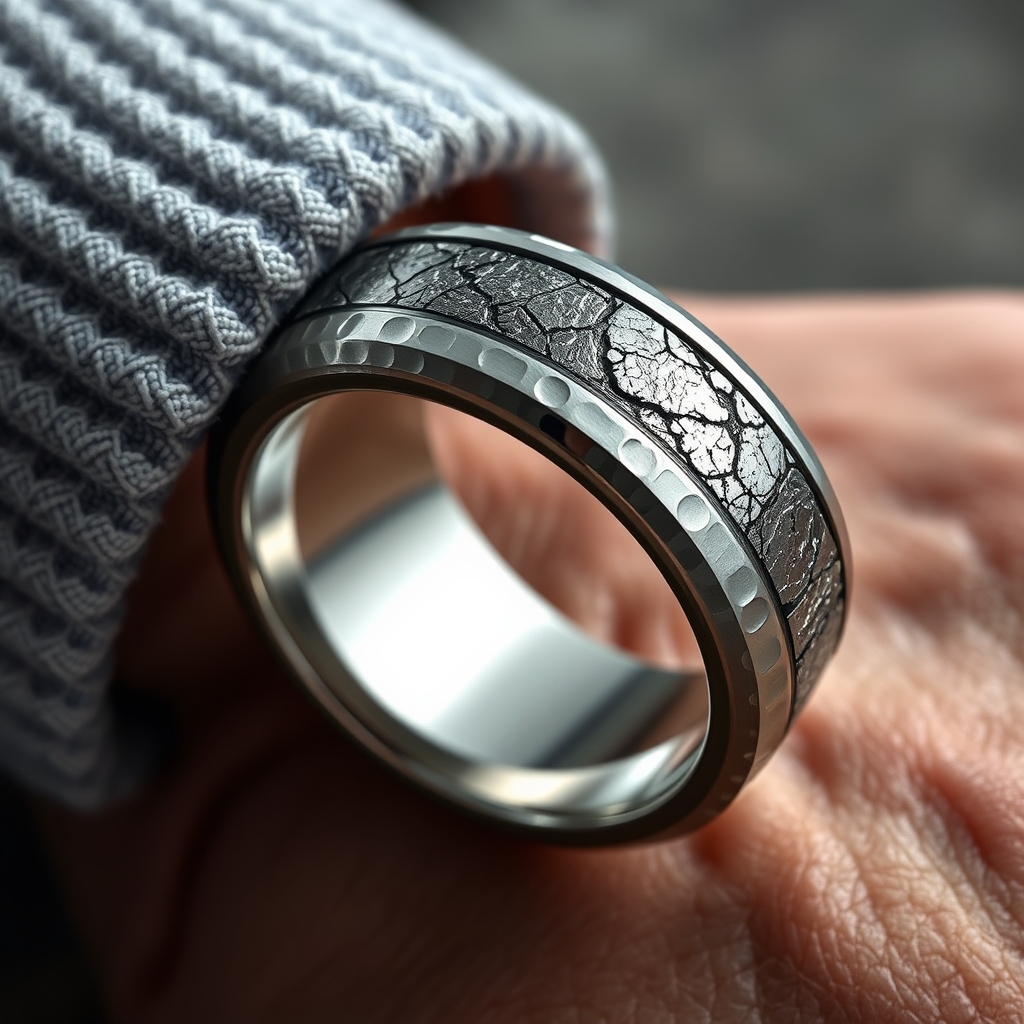 The Celestial Craft: How Hammered Titanium and Gibeon Meteorite Are Redefining Exotic Inlay Bands