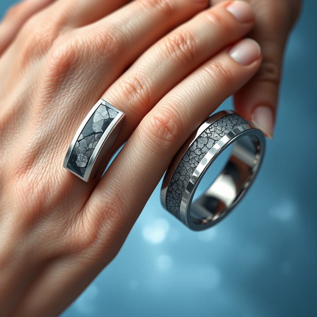 The Celestial Fusion: Crafting Eternal Bonds with Titanium and Meteorite Jewelry