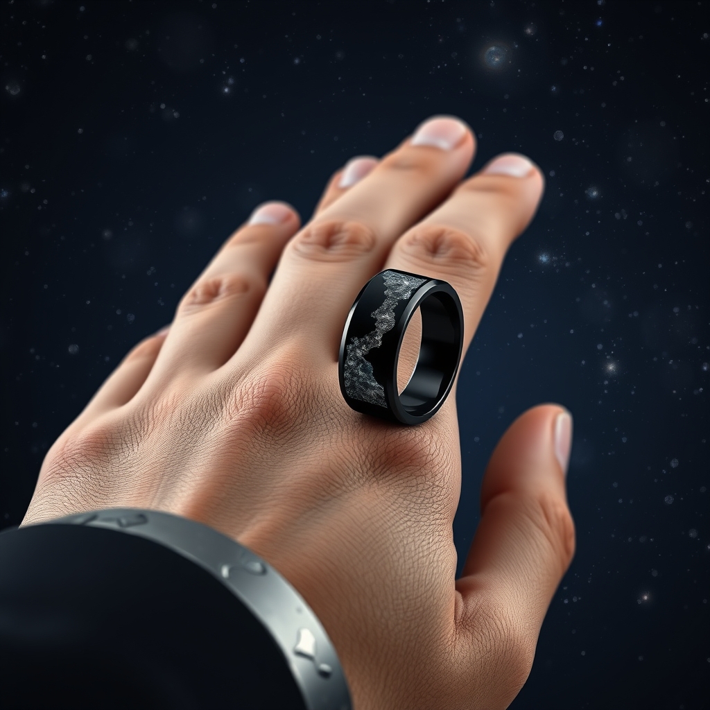 The Celestial Fusion: Crafting Timeless Elegance with Meteorite Inlays and Aerospace-Grade Titanium